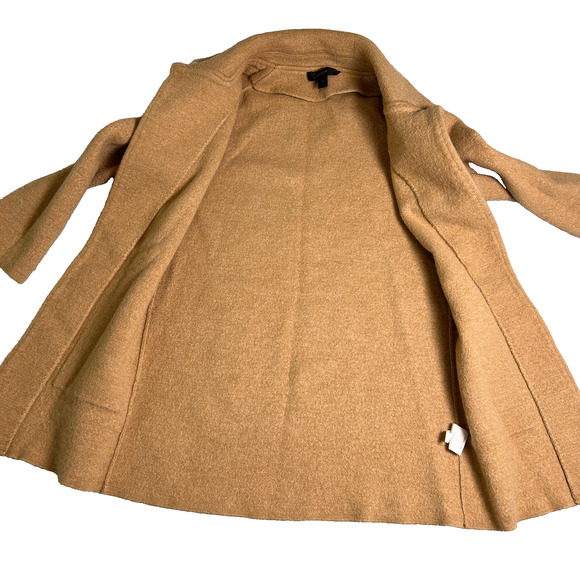 J Crew 100% Merino Wool Sweater Blazer Womens XS Camel Winter Layer Minimalist - Picture 8 of 8